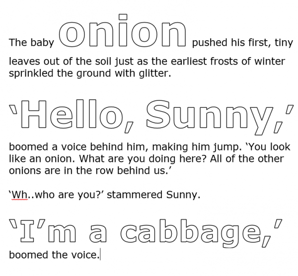 Example page from the book, Sunny