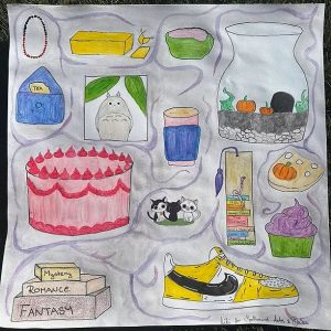 A painting by Spellbound Arts and Bakes depicting some of their baked goods